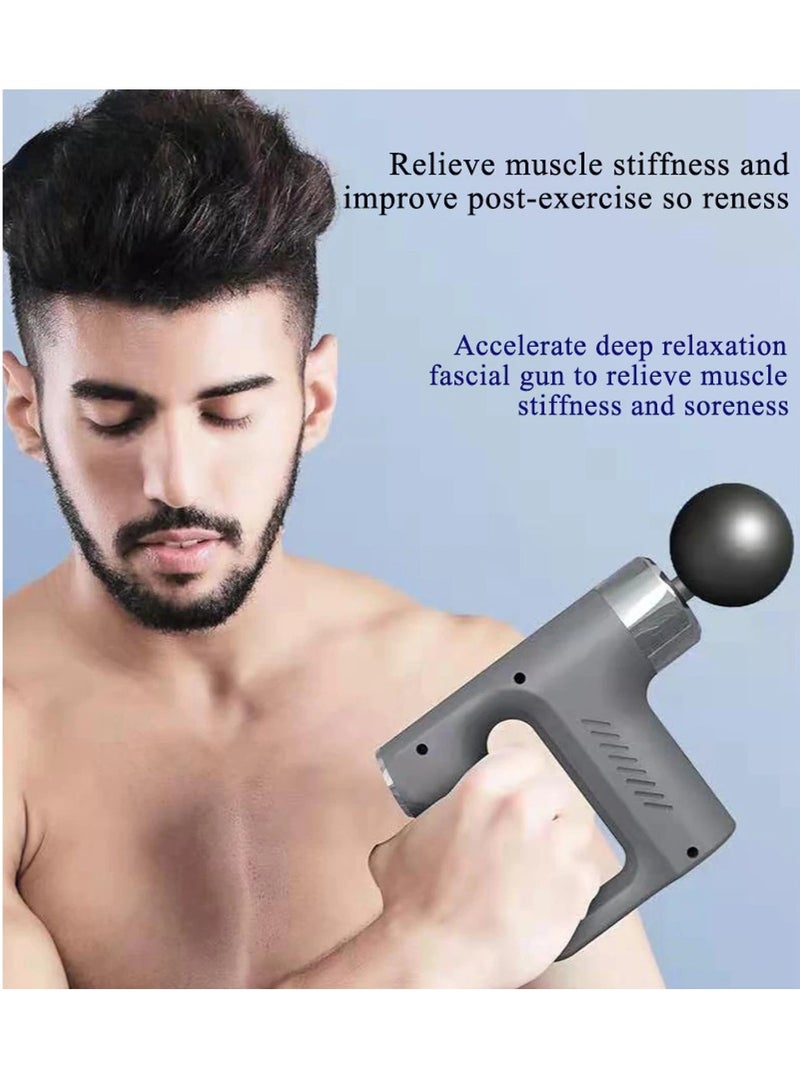 Massage Gun Deep Tissue - Percussion Muscle Massage Gun for Athletes, Gym, Triangular Muscle Fascia Gun for Body Neck Back Pain Relief 4 Massage Heads 5 Levels