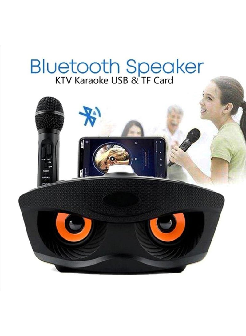 SD306 Dual Wireless Microphone Bluetooth Stereo Speaker Set USB TF CARD AUX black