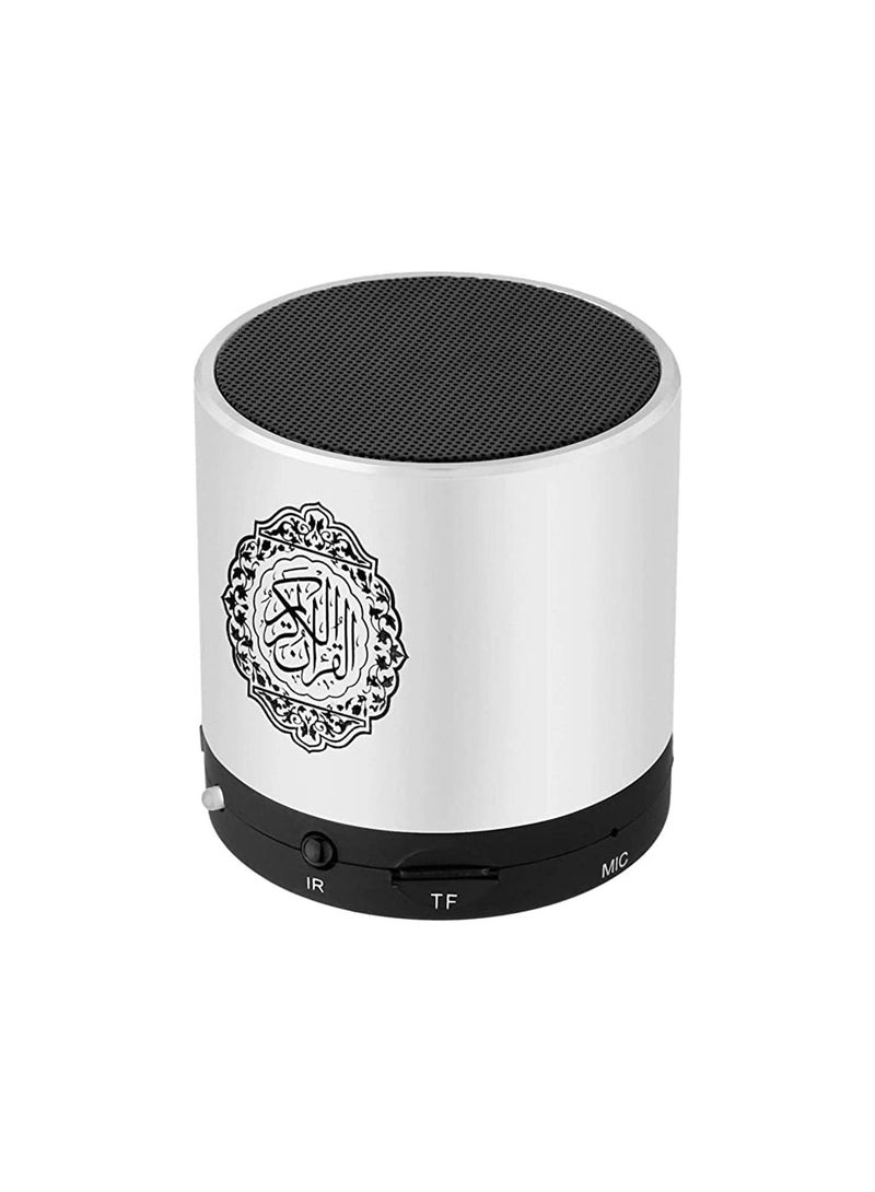 Portable Quran Speakers Wireless Card Bluetooth Arabic Speaker With Support Quran Translation, which Selects Your Native Language For Understand Quran Meaning(Silver)