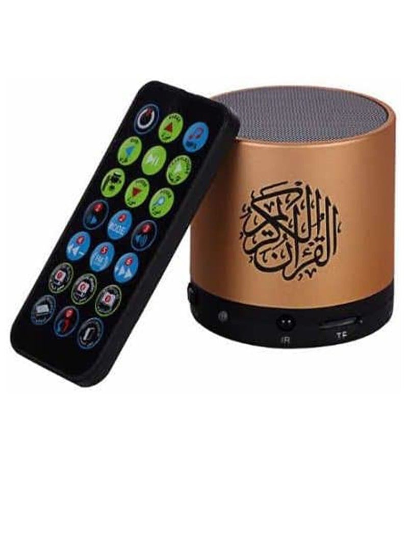 Portable Quran Speakers Wireless Card Bluetooth Arabic Speaker With Support Quran Translation, which Selects Your Native Language For Understand Quran Meaning(Gold)