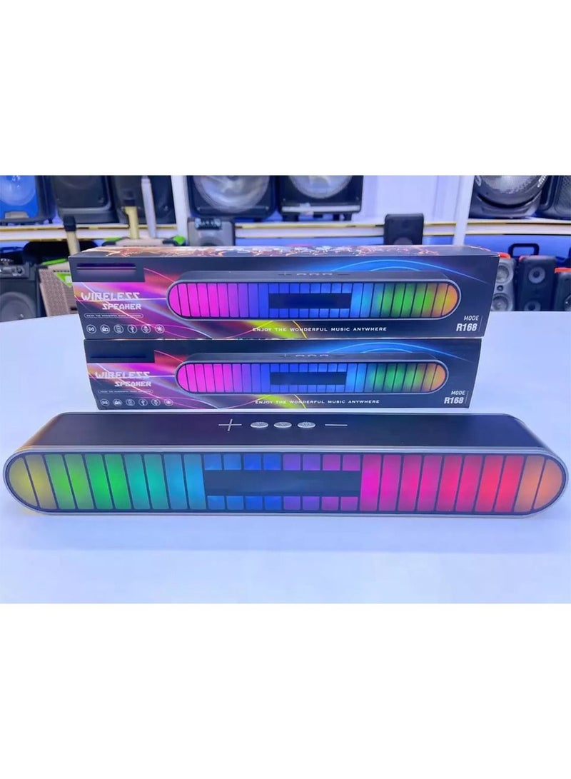 Portable Wireless Bluetooth Speaker, Hi-Fi Stereo Speaker with Colorful LED Lights Built-in Mic, AUX, TF, FM Radio, Hands-Free Support R168