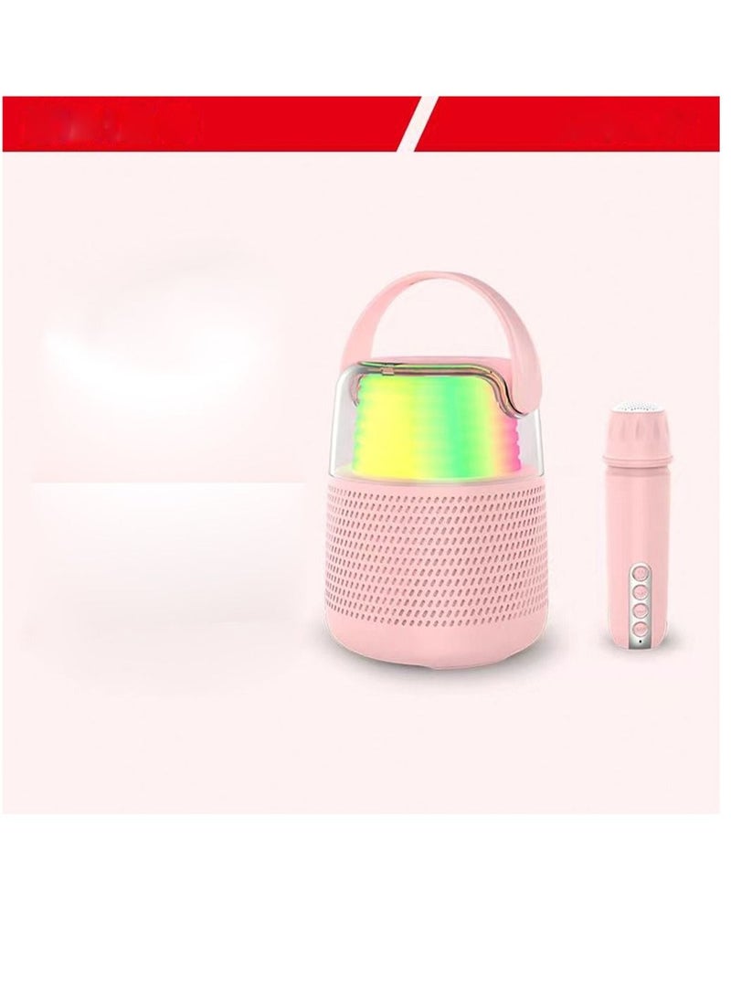 Portable Bluetooth Speaker with Microphone Stereo Light Effects Karaoke Wireless FM Radio USB SD Card Rechargeable Battery