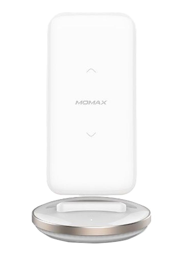 8000.0 mAh Q.POWER PRO 2 In 1 Wireless Charger Pad 10W [Qi Certified] + 8000mAh Power Bank [18W] White