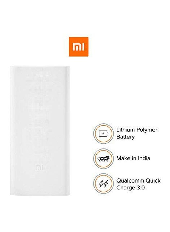 20000.0 mAh Mi Power Bank White