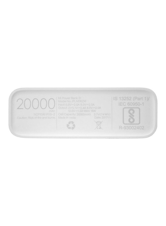 20000.0 mAh Mi Power Bank White