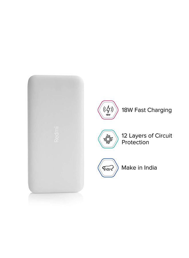 20000mAh Redmi Portable Fast charge Power Bank White