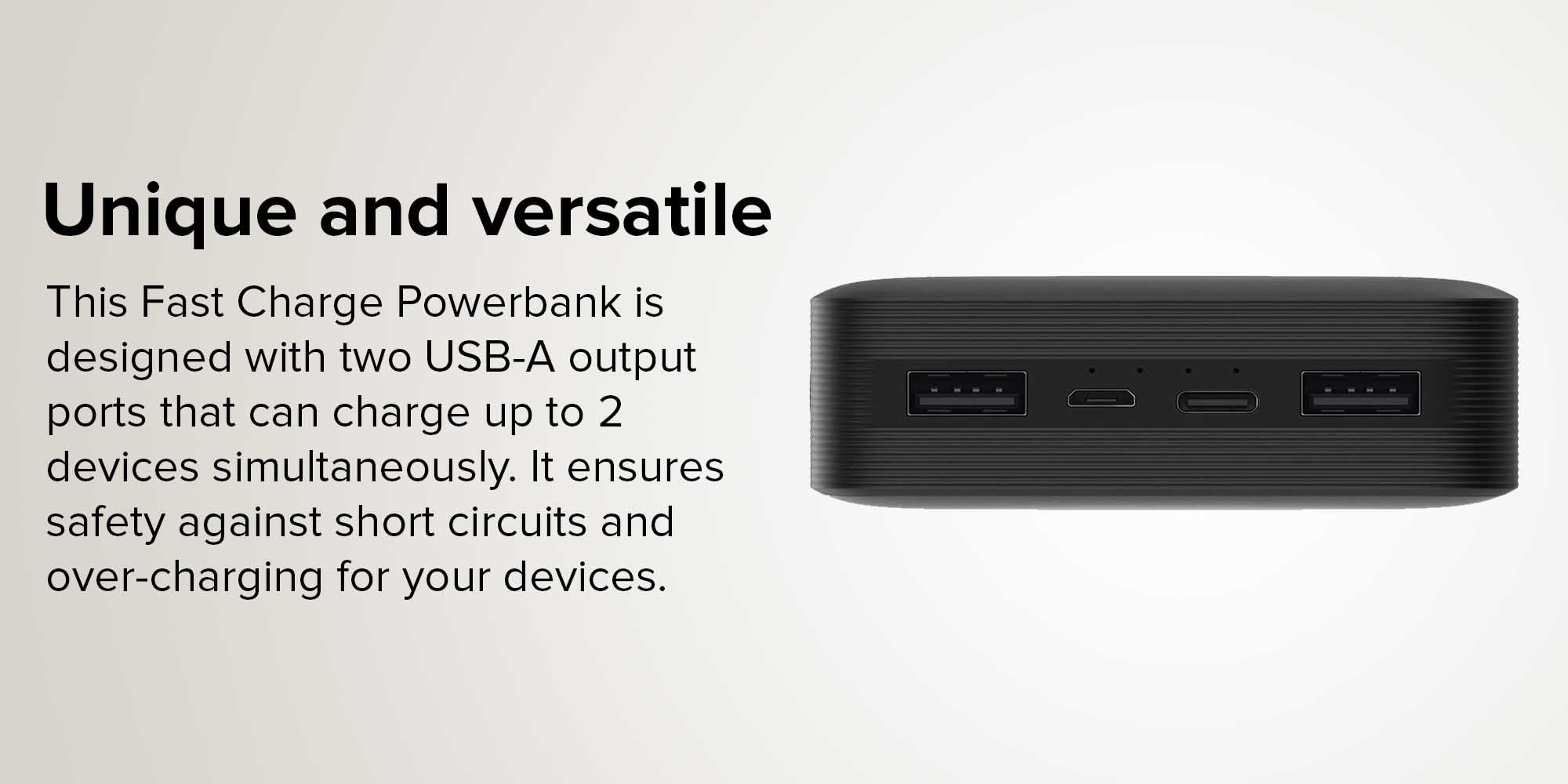 20000mAh High-Speed Charging Technology Powerbank 18 watt Black