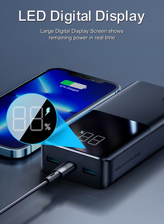 JR-QP192 20000mAh 22.5W Ultra Fast Charging Power Bank 2 Input 3 Output External Battery Pack Black