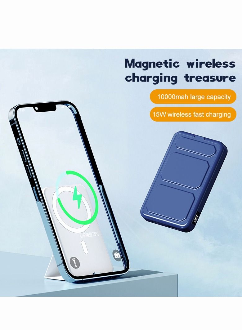 Magnetic Portable Power Bank Charger for Apple iPhone 15/14/13 Series 10000mah Orange