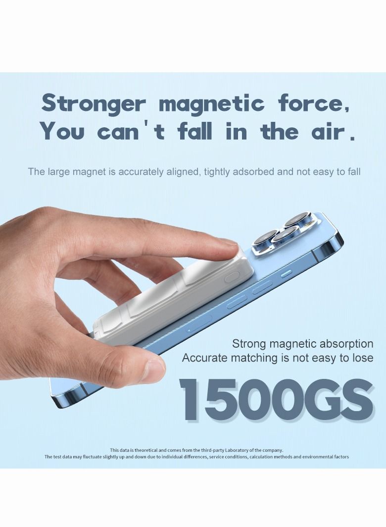 Magnetic Portable Power Bank Charger for Apple iPhone 15/14/13 Series 10000mah Blue