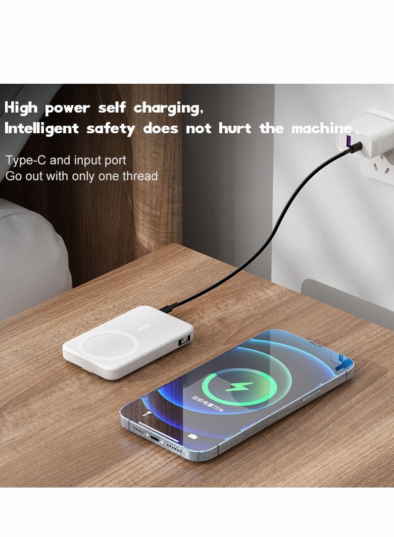 Magnetic Portable Power Bank Charger for Apple iPhone 15/14/13 Series 10000mah Purple