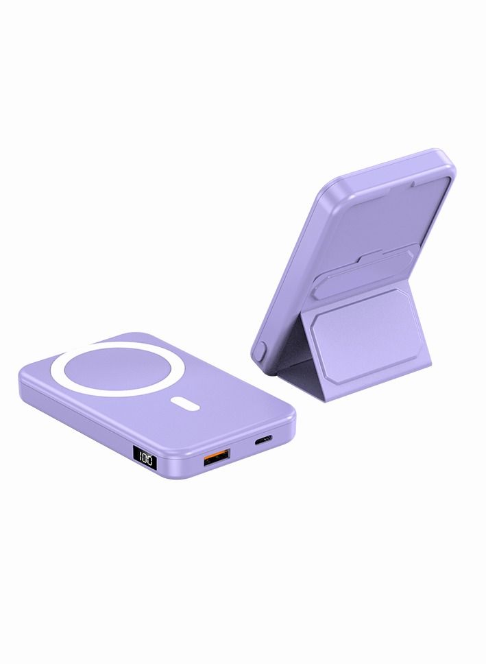 Magnetic Portable Power Bank Charger for Apple iPhone 15/14/13 Series 10000mah Purple