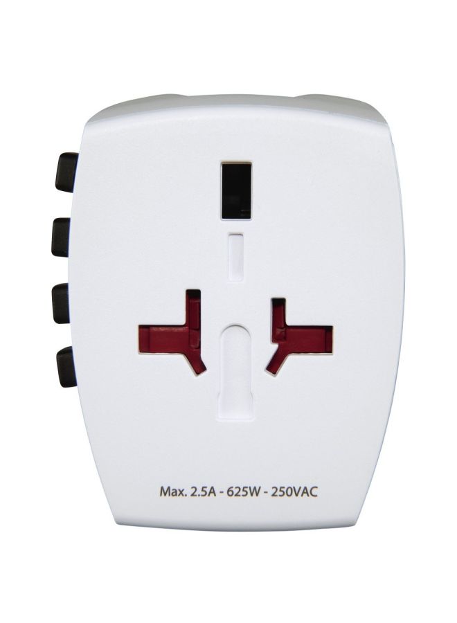 MUV USB World Travel Adapter Plug - 2-Pin White