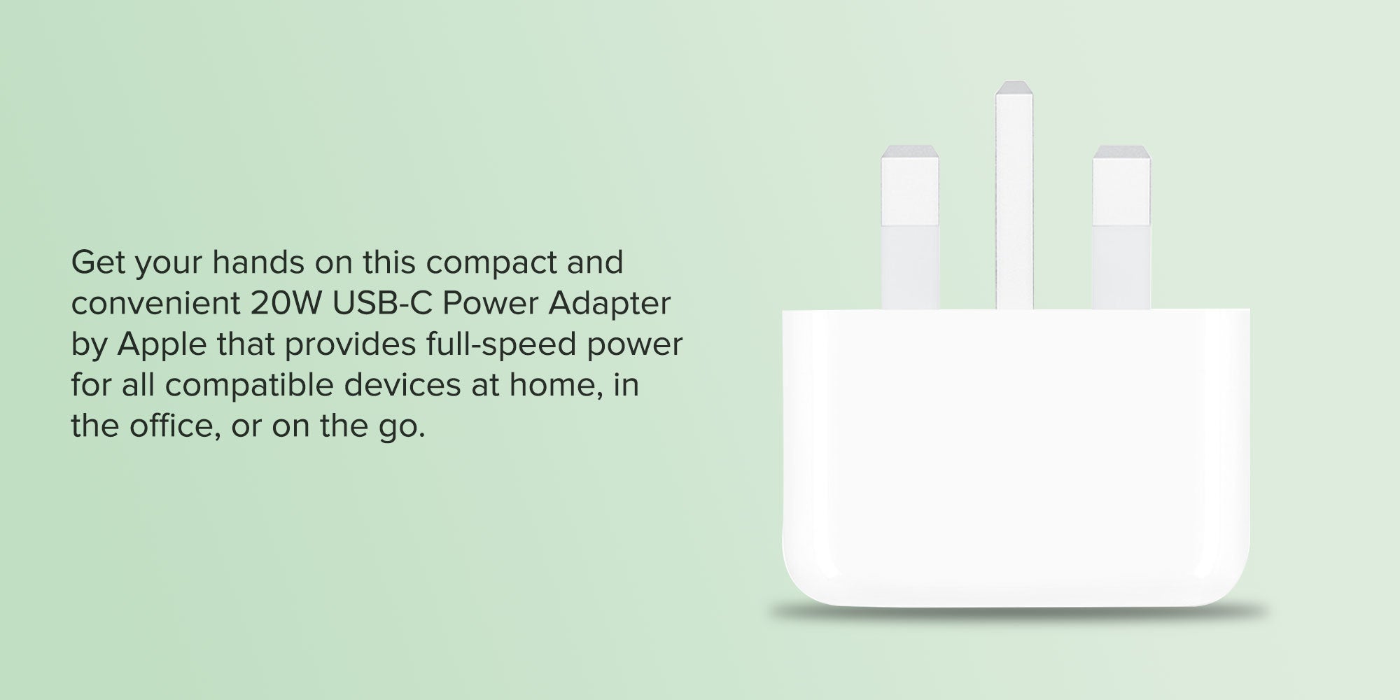 20W USB-C 3-Pin Power Adapter White