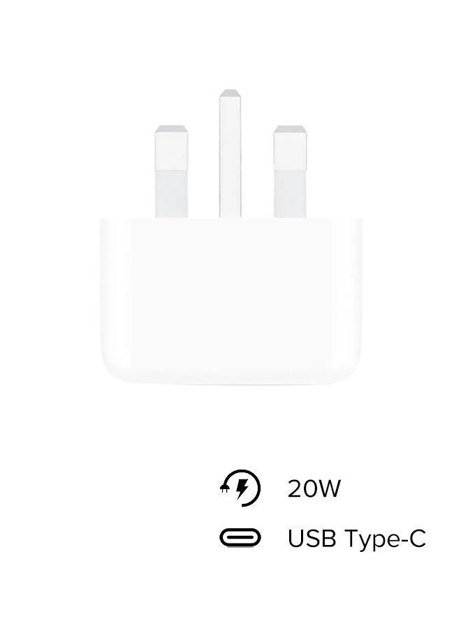 20W USB-C 3-Pin Power Adapter White