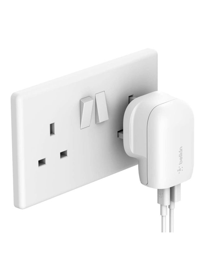 BOOST_Charge Pro USB-C + USB-A Wall Charger 32W White