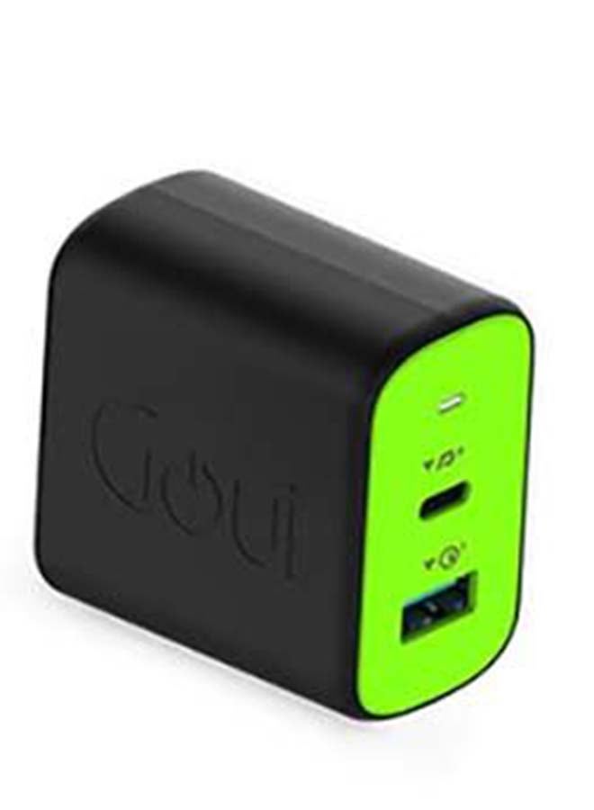 Wall Travel Charger 45 Watts 2 Ports Equipped With Power Delivery And Qualcomm 3.0 Technology Black