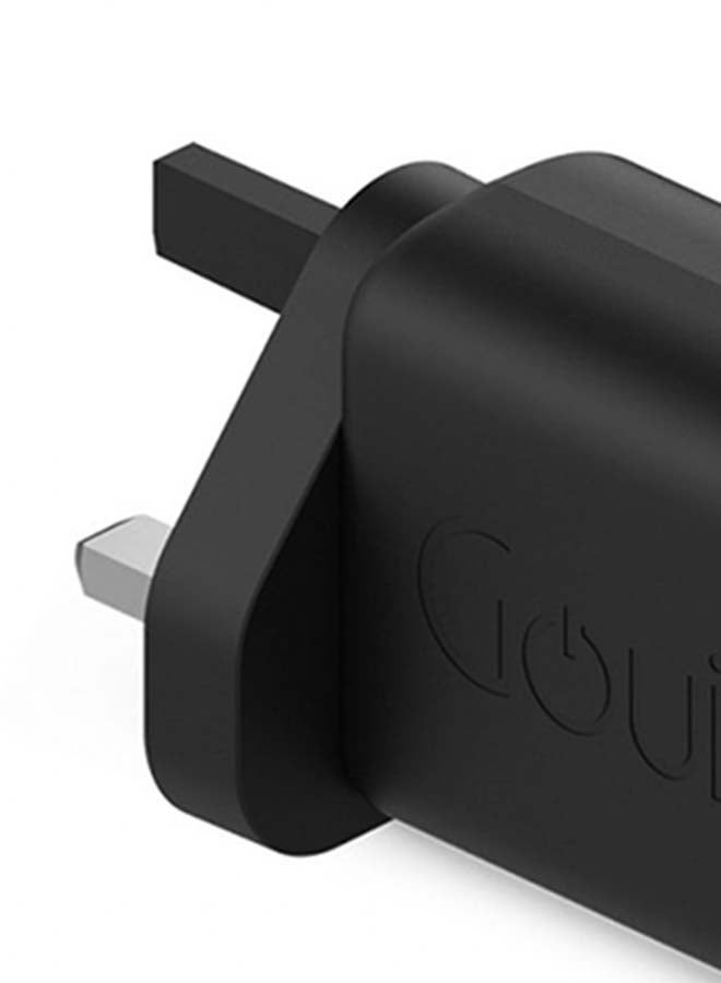 Wall Travel Charger 45 Watts 2 Ports Equipped With Power Delivery And Qualcomm 3.0 Technology Black