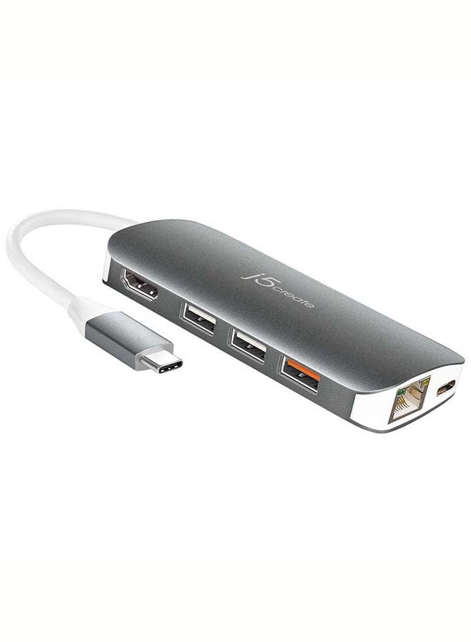 JCD383 USB-C 9-in-1 Multi Adapter Grey