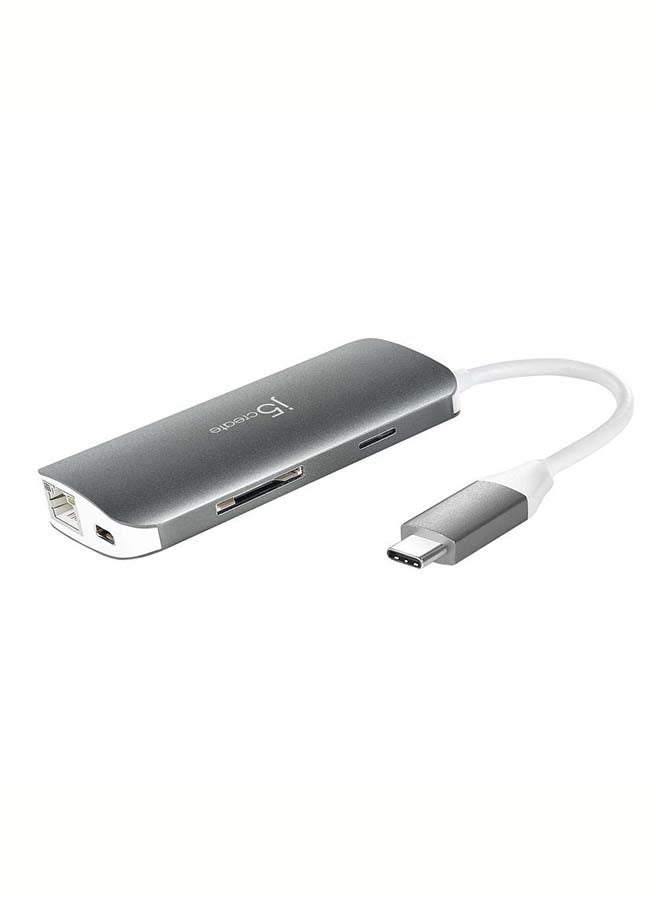 JCD383 USB-C 9-in-1 Multi Adapter Grey