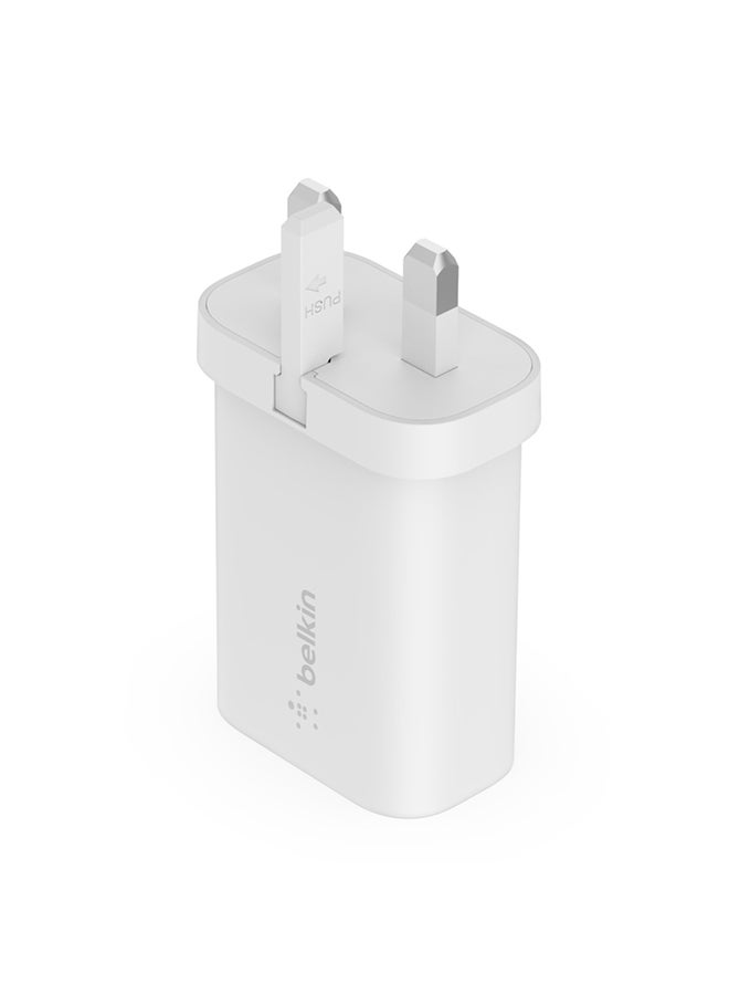 Belkin BoostCharge 25W Wall Chargers with PPS (USB-C Power Delivery, Fast Charger for Samsung, Galaxy Tab, iPad and more) - USB-C to USB-C cable included White