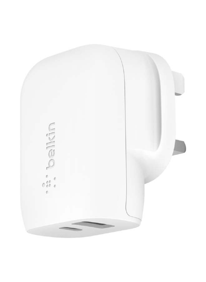 Dual Port Wall Charger   37W USB Type C Charger PPS PD With 25W USB C Port And 12W USB A Port   Adapter Type C Fast ChargIng For Samsung Galaxy S23 Ultra Plus Note 20 iPhone 14 Series And More White