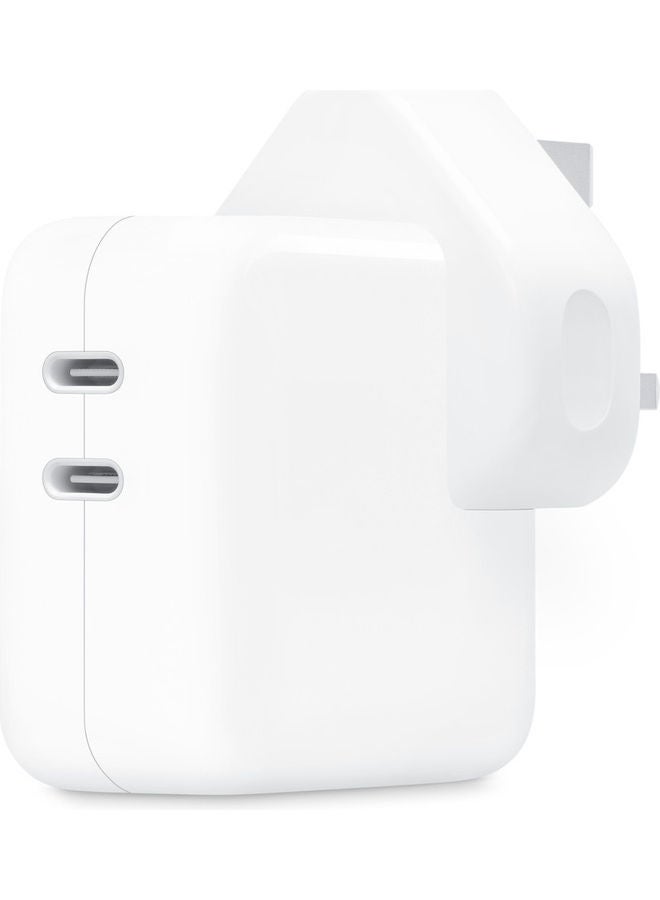 35W Dual USB-C Power Adapter For iPhone White