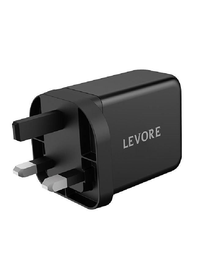 Wall Charger power delivery (PD) GaN 65W 3-Port Black LGW131-BK