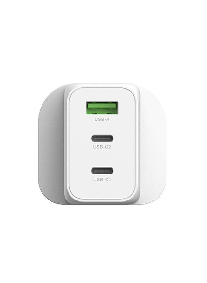 Wall Charger power delivery (PD) GaN 3-Porsts 65W- White LGW131-WH