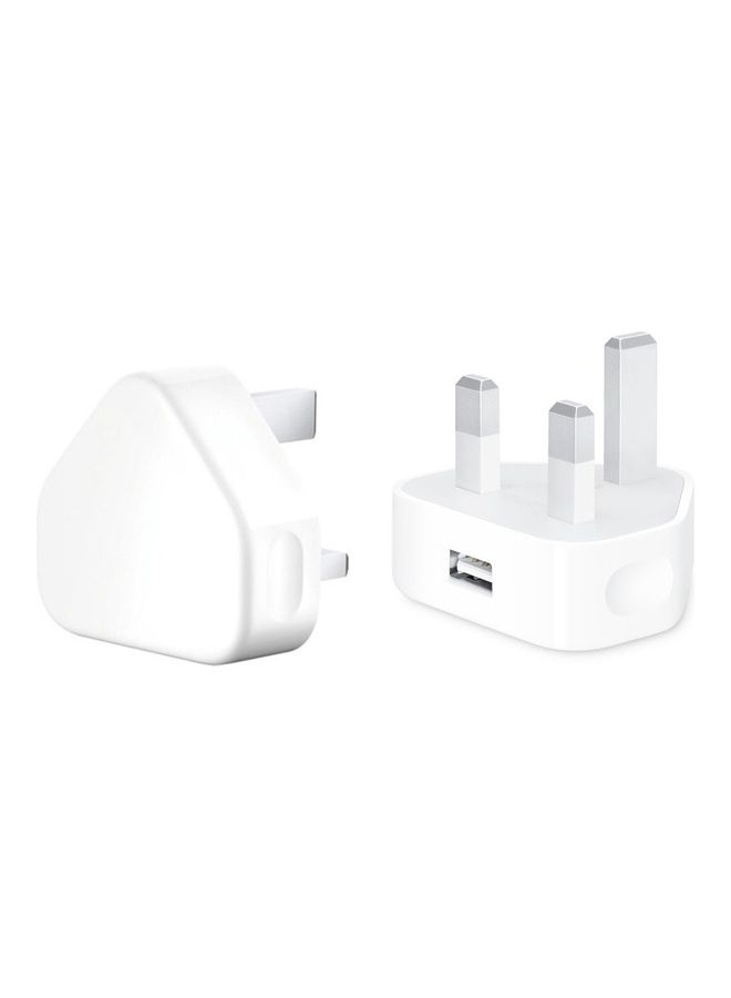 5W USB Power Adapter with Lightning to USB Cable 1m White