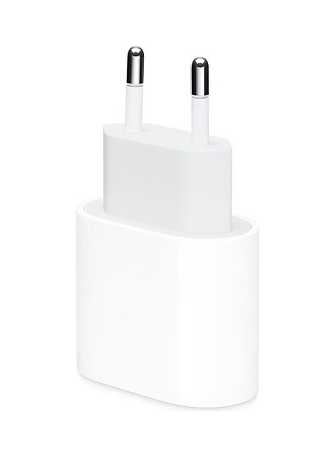 USB-C 20W Power Adapter with USB-C to Lightning Cable 1m White