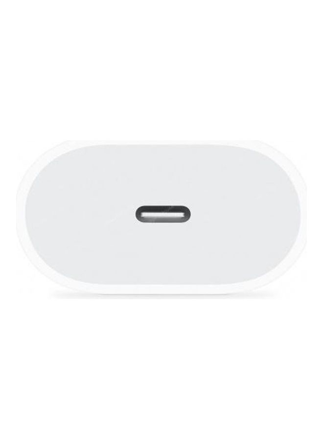 USB-C 20W Power Adapter with USB-C to Lightning Cable 1m White