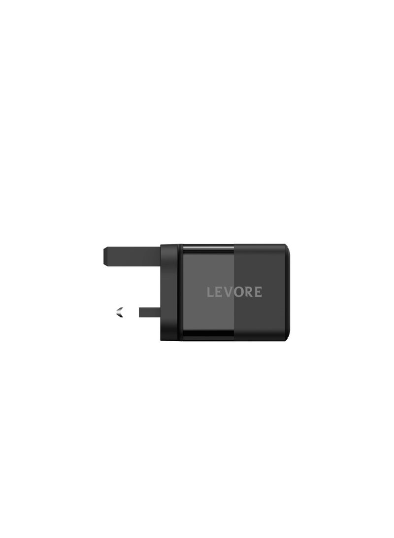 LEVORE WALL CHARGER WITH 20 W PD BLACK - LGW112-BK