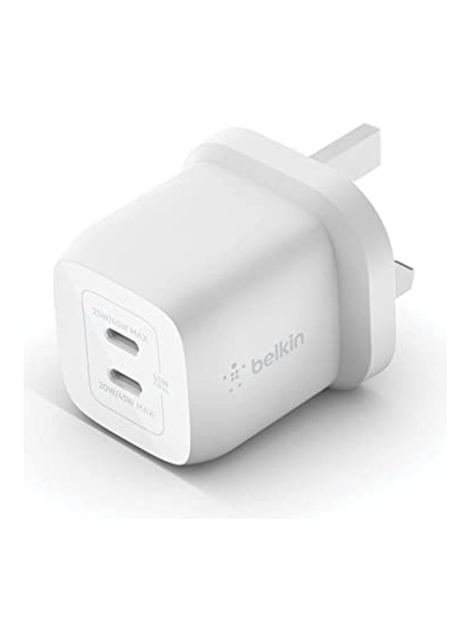 45W Dual USB Type C Wall Charger With GaN Technology   Fast ChargIng Power Delivery 3.0   iPhone 15 Plus Pro Pro Max iPad Pro 12.9 11 MacBook Galaxy S24 Pixel And More   USB C Charger White