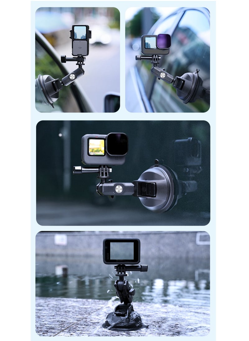 TELESIN Car Phone Action Camera Holder Suction Cup 360 Adjustable 1/4 Standard Adapter For GoPro Insta360 DJI Action Smart Phone