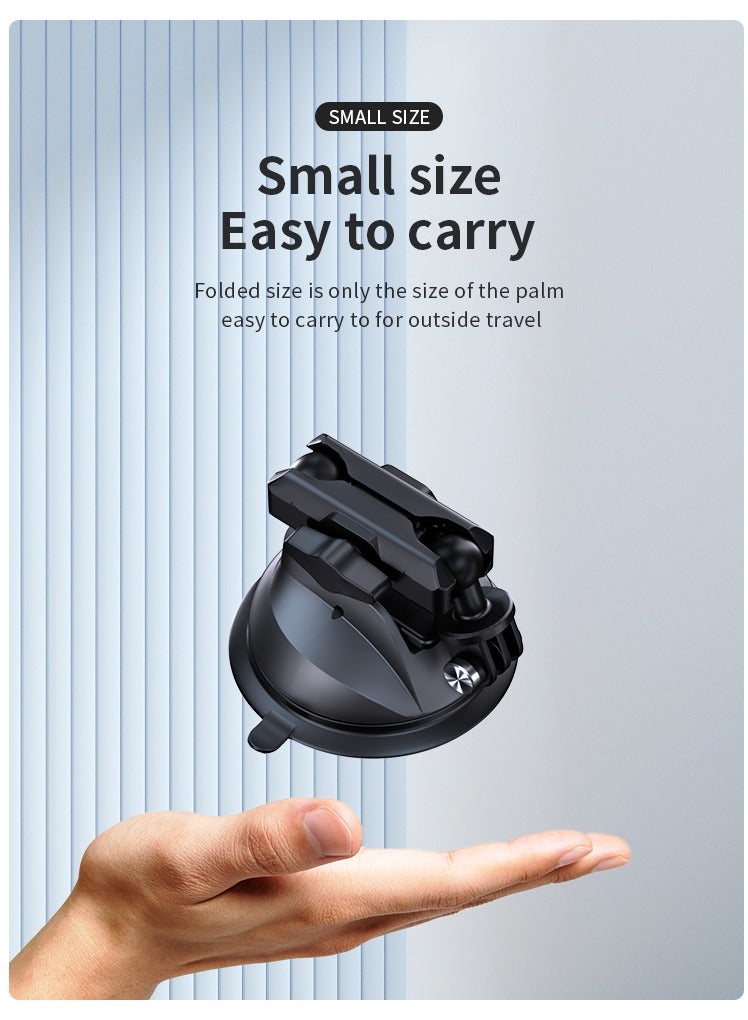 TELESIN Car Phone Action Camera Holder Suction Cup 360 Adjustable 1/4 Standard Adapter For GoPro Insta360 DJI Action Smart Phone