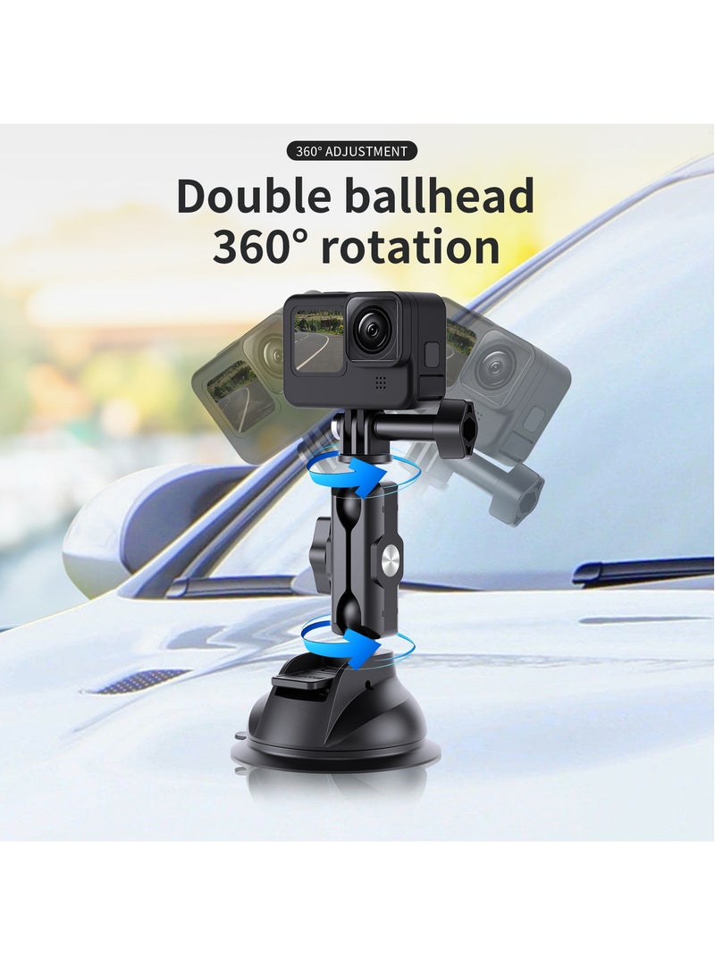 TELESIN Car Phone Action Camera Holder Suction Cup 360 Adjustable 1/4 Standard Adapter For GoPro Insta360 DJI Action Smart Phone