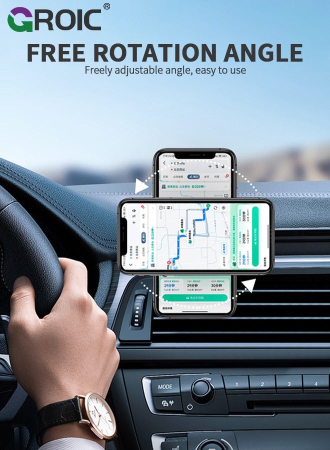 Car Fits MagSafe Car Mount, Foldable Metal Magnetic Car Phone Mount, Stick On Cell Phone Holder for Car Dash Dashboard MagSafe Accessories for iPhone 15 14 13 12 Pro Max Plus Mini MagSafe Case