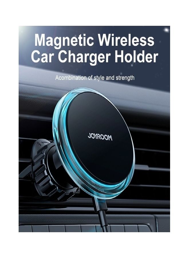 Magnetic Wireless Charger Air Vent Car Holder Black