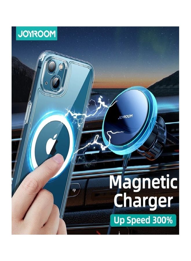 Magnetic Wireless Charger Air Vent Car Holder Black