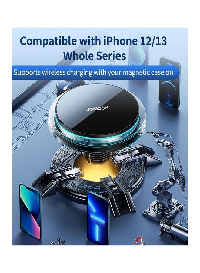 Magnetic Wireless Charger Air Vent Car Holder Black