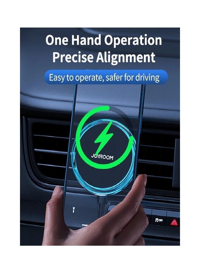 Magnetic Wireless Charger Air Vent Car Holder Black