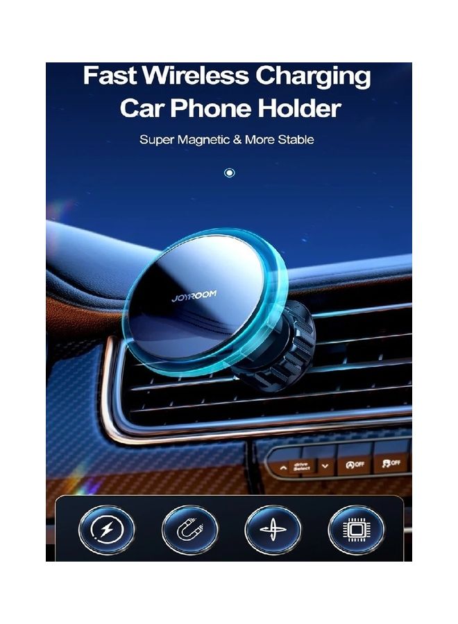 Magnetic Wireless Charger Air Vent Car Holder Black