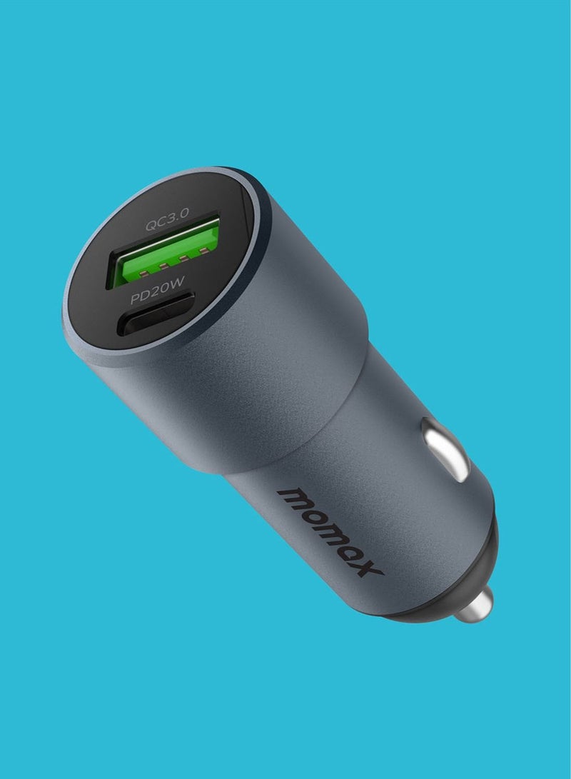 UC15 38W Dual Port USB-C PD Fast Charging 3.0 Multi-devices Car Charger - Black