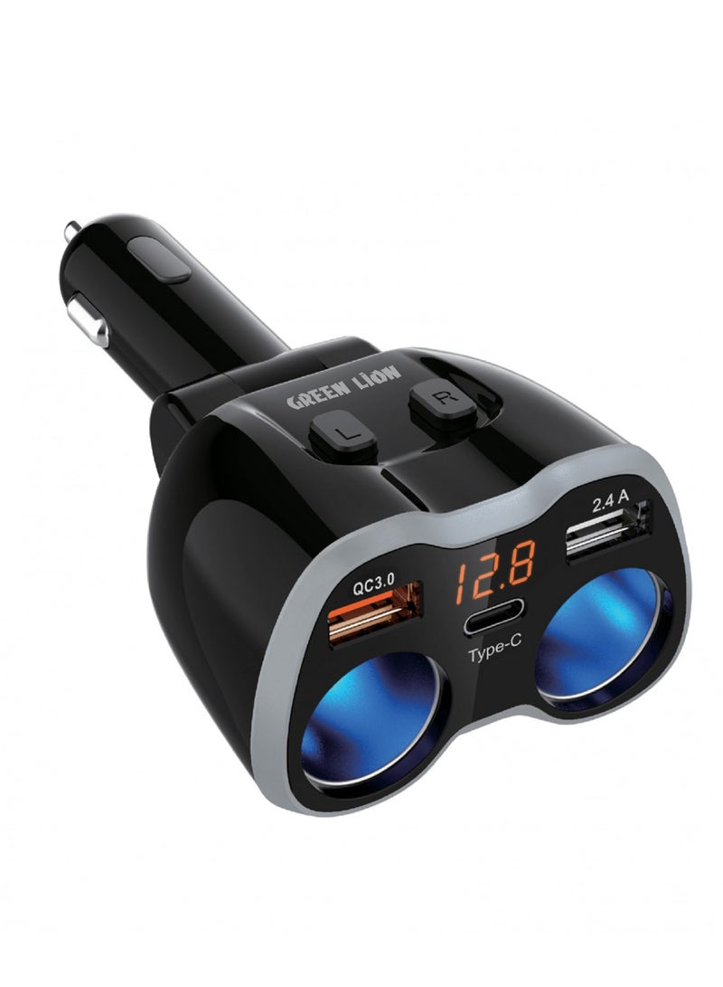 Multi-Port Car Charger Adapter 120W - Black