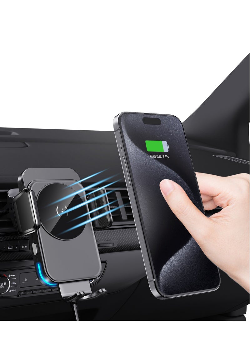 Magnet Ch Holder Magnetic Car Phone Holder Wireless Charger Automatic Clamping Car Wireless Charger