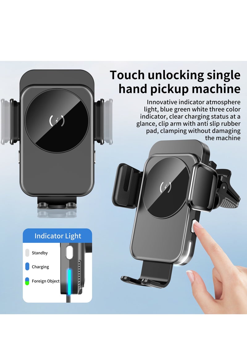 Magnet Ch Holder Magnetic Car Phone Holder Wireless Charger Automatic Clamping Car Wireless Charger