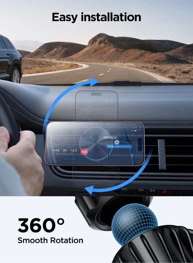 JR-ZS240 Pro 15W Magnetic Fast Wireless Car Charger - Qi Fast Charging - Car Air Vent Phone Holder Black
