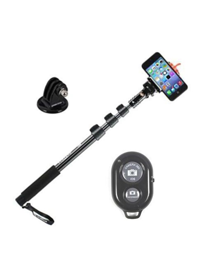 Monopod Extendable Handheld Selfie Stick With Bluetooth Shutter Black