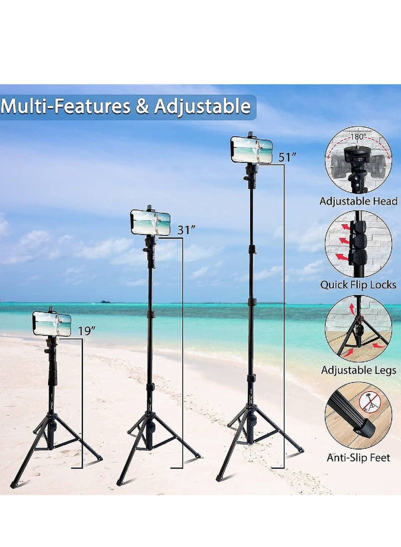 Tripod Stand With Selfie Stick Black